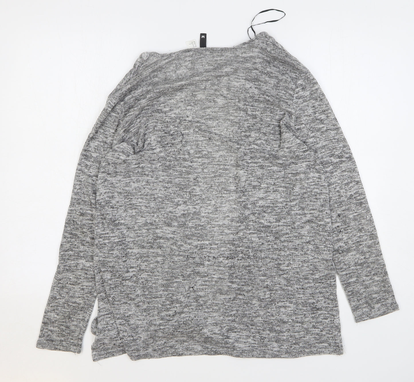 H&M Womens Grey V-Neck Polyester Cardigan Jumper Size M