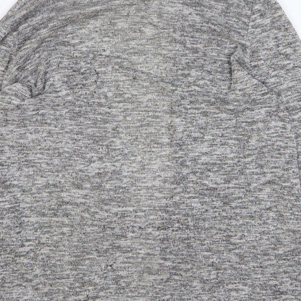 H&M Womens Grey V-Neck Polyester Cardigan Jumper Size M