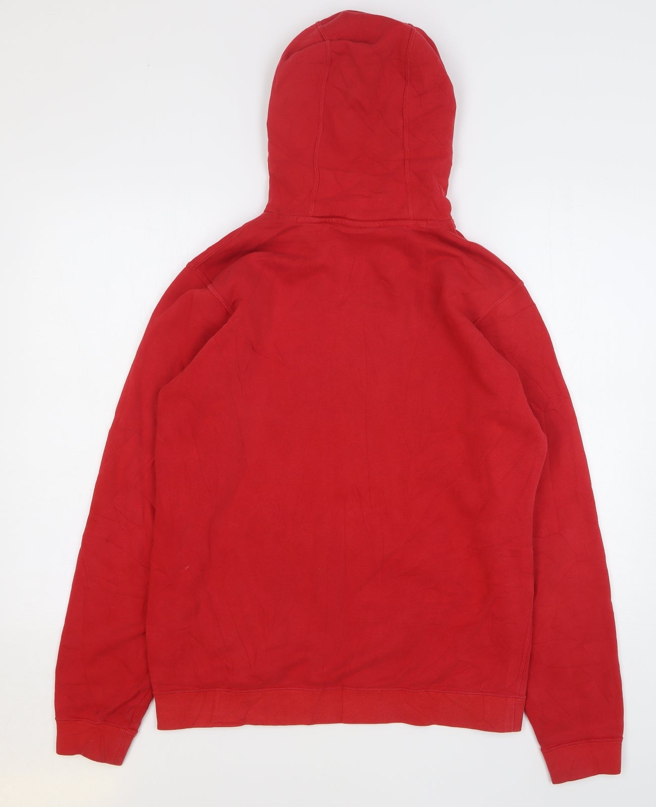 Nike Mens Red Cotton Pullover Hoodie Size M