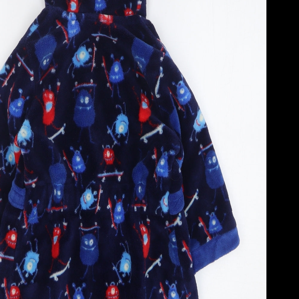 Mini Club Boys Blue Geometric Polyester Gown Size 3-4 Years Tie - Monsters