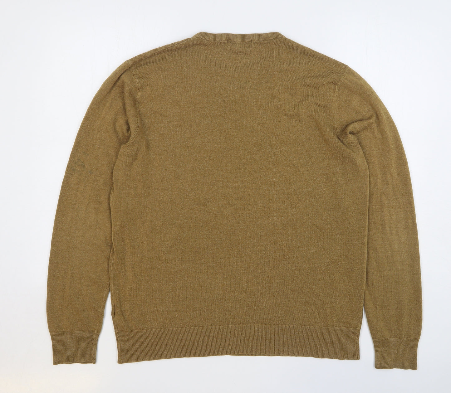 Cedar Wood State Mens Brown Round Neck Acrylic Pullover Jumper Size XL