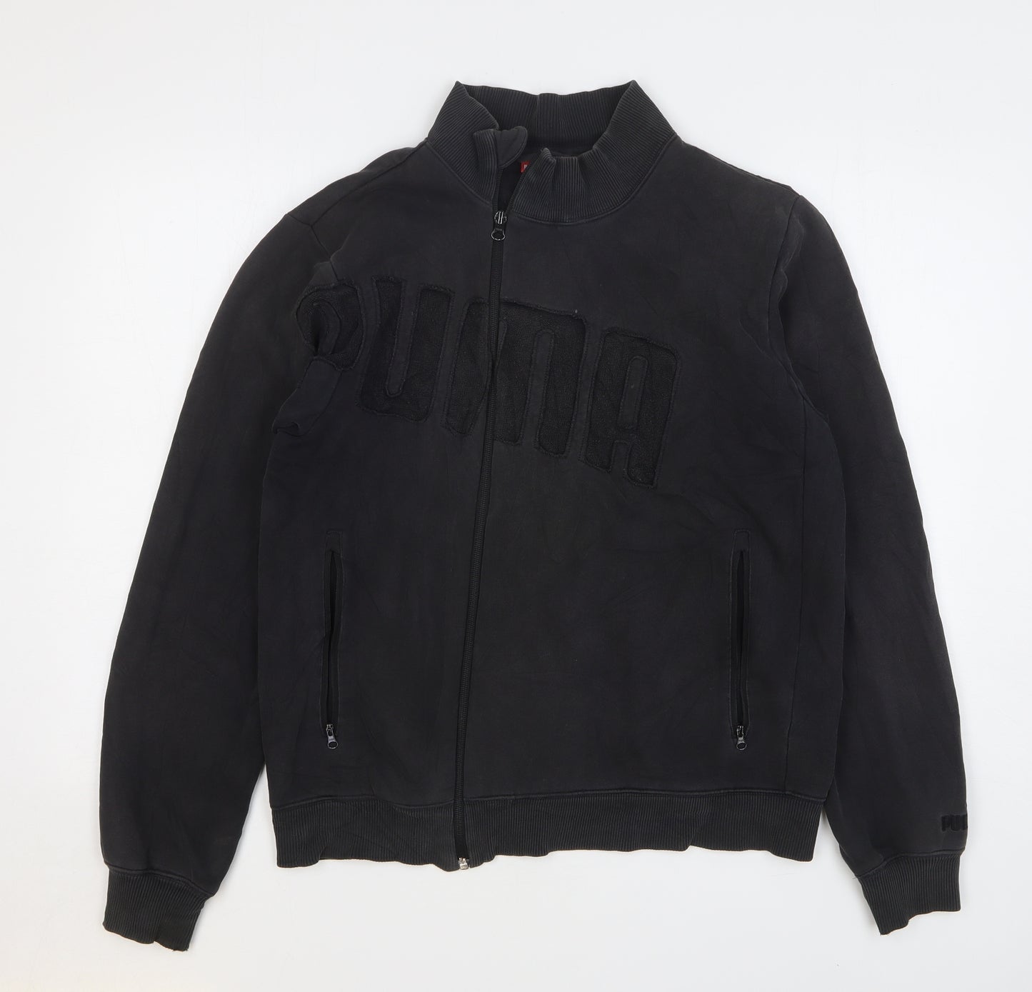 PUMA Mens Black Polyester Full Zip Sweatshirt Size M