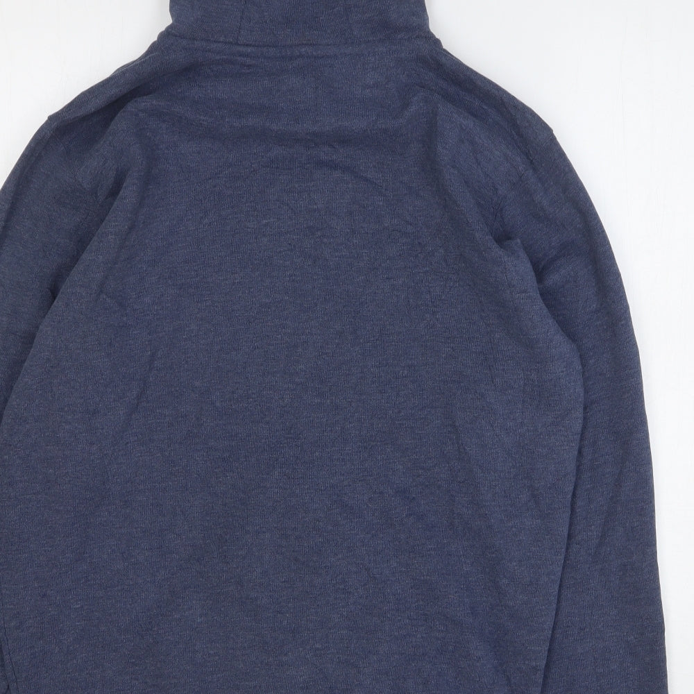 One Valley Mens Blue Cotton Full Zip Hoodie Size M