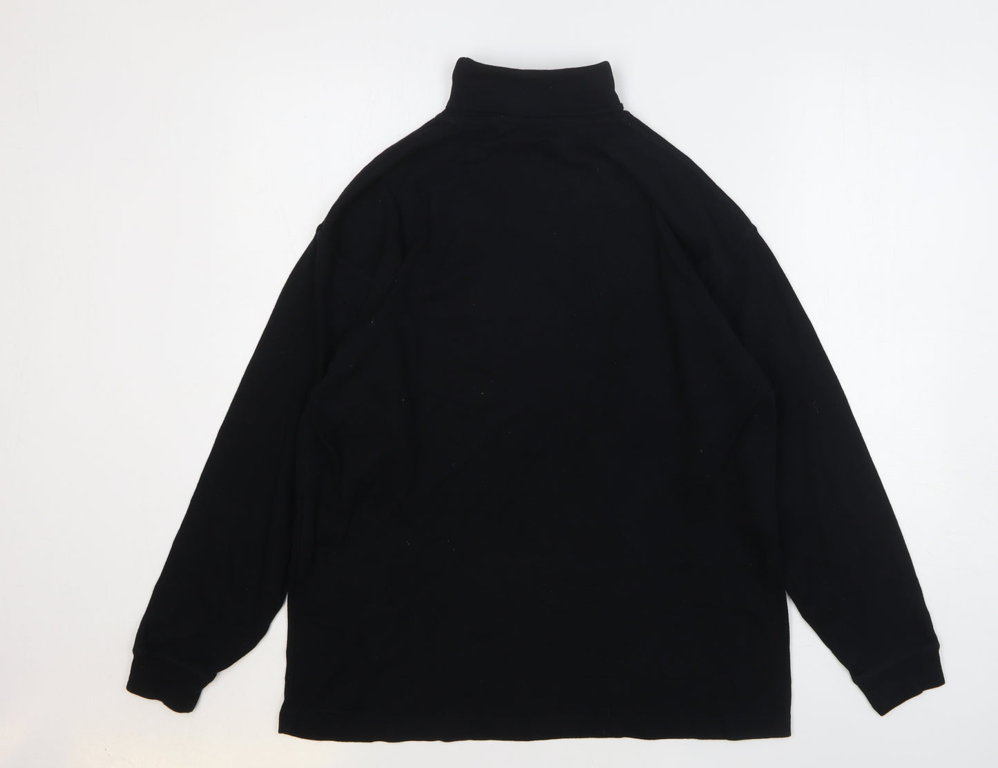 Country Trader Womens Black Cotton Basic T-Shirt Size M Roll Neck