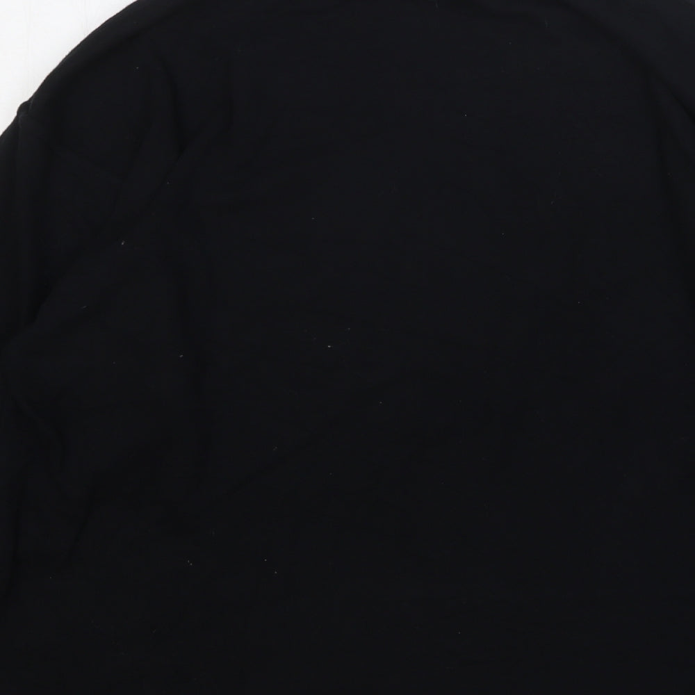 Country Trader Womens Black Cotton Basic T-Shirt Size M Roll Neck