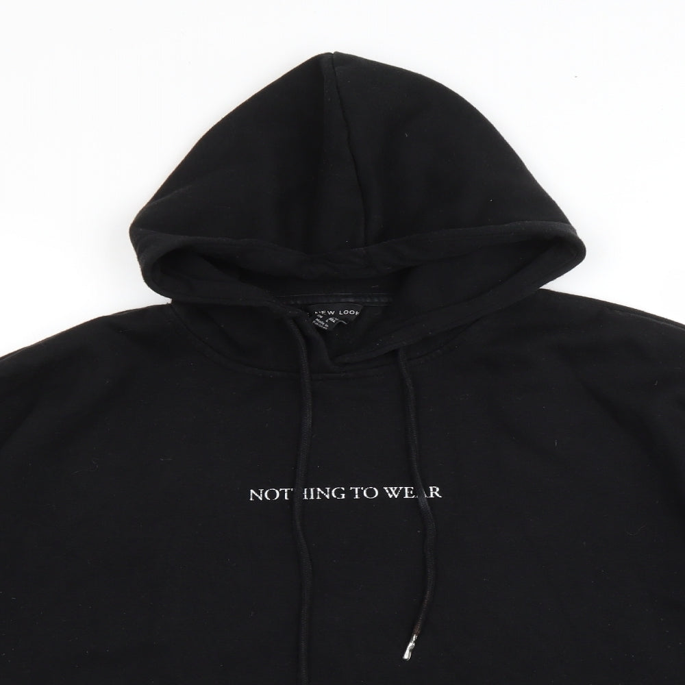 New Look Womens Black Cotton Pullover Hoodie Size M Pullover - Nothing To Wear