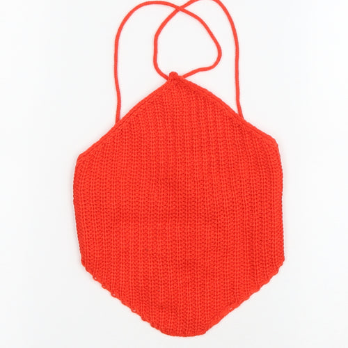 SheIn Womens Orange Acrylic Cropped Tank Size S Halter