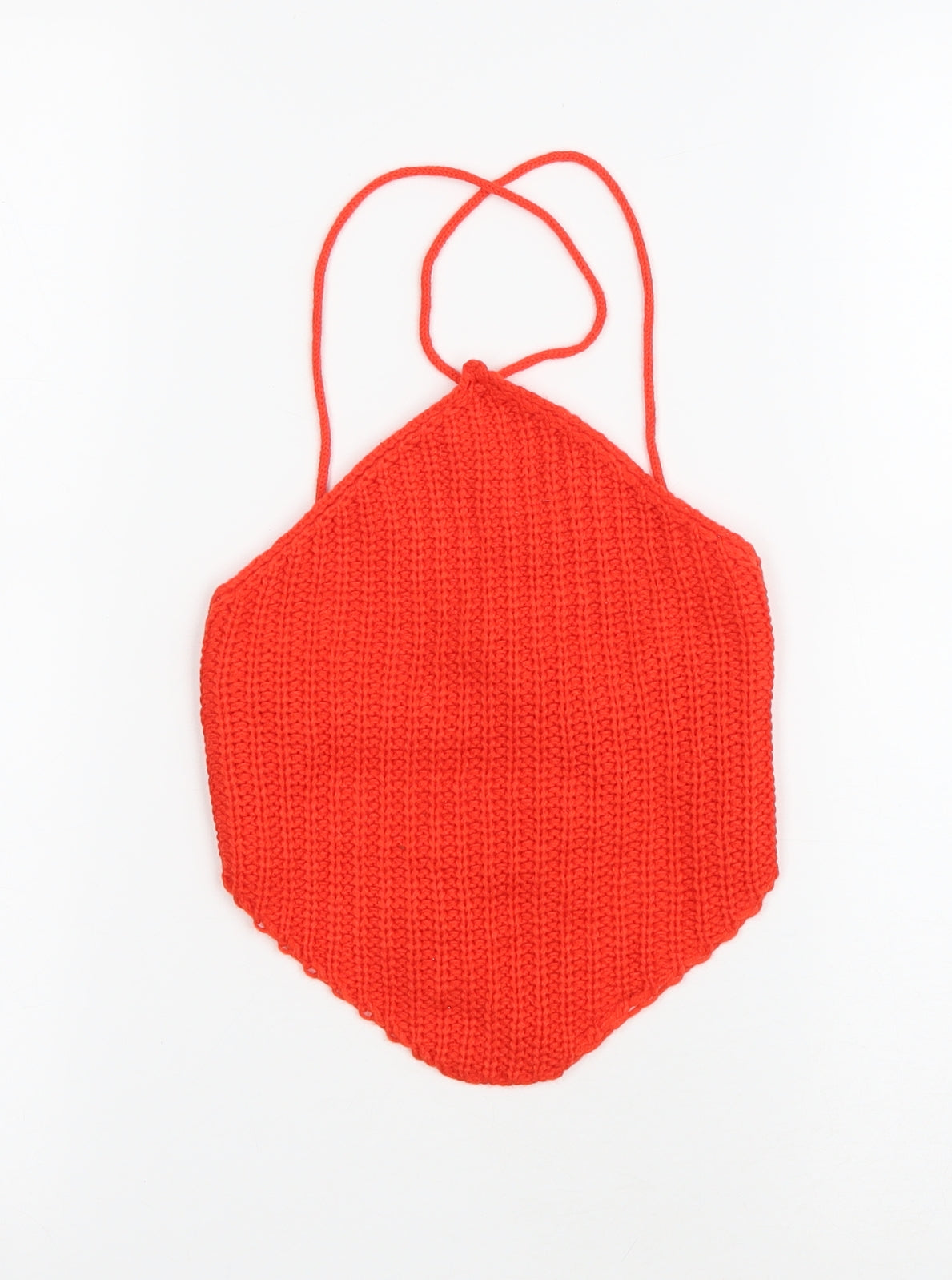 SheIn Womens Orange Acrylic Cropped Tank Size S Halter