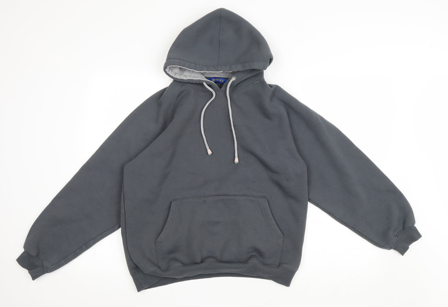 Papini Mens Grey Polyester Pullover Hoodie Size M