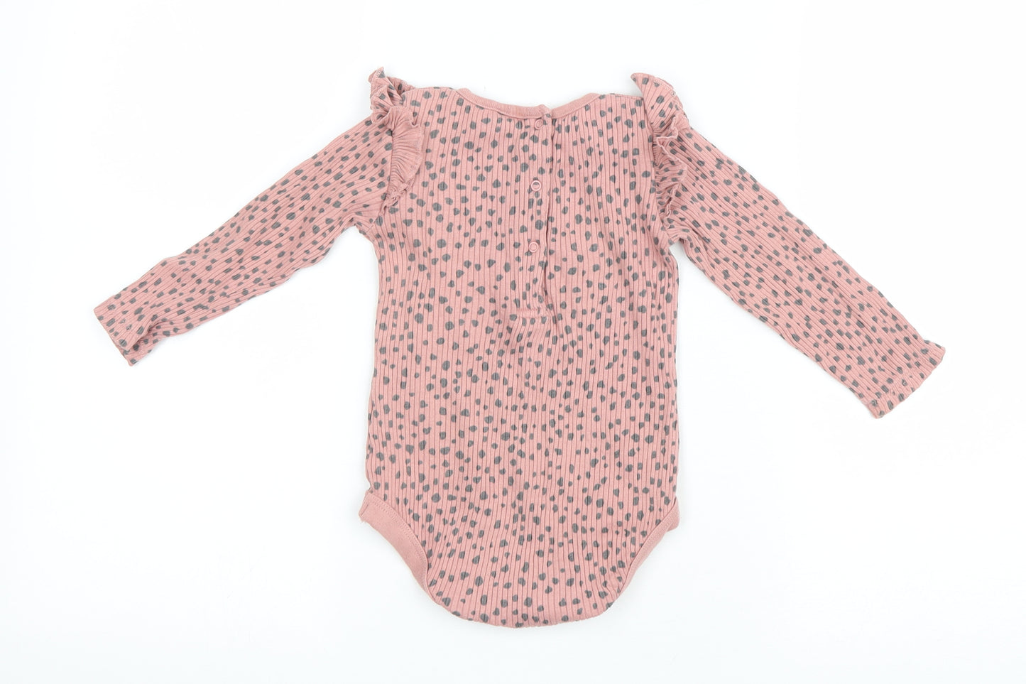 TU Girls Pink Geometric Cotton Babygrow One-Piece Size 12-18 Months Snap