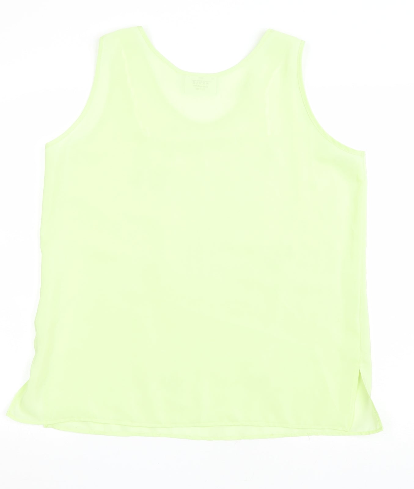 Sara Neal Womens Green Floral Polyester Basic T-Shirt Size 16 Scoop Neck