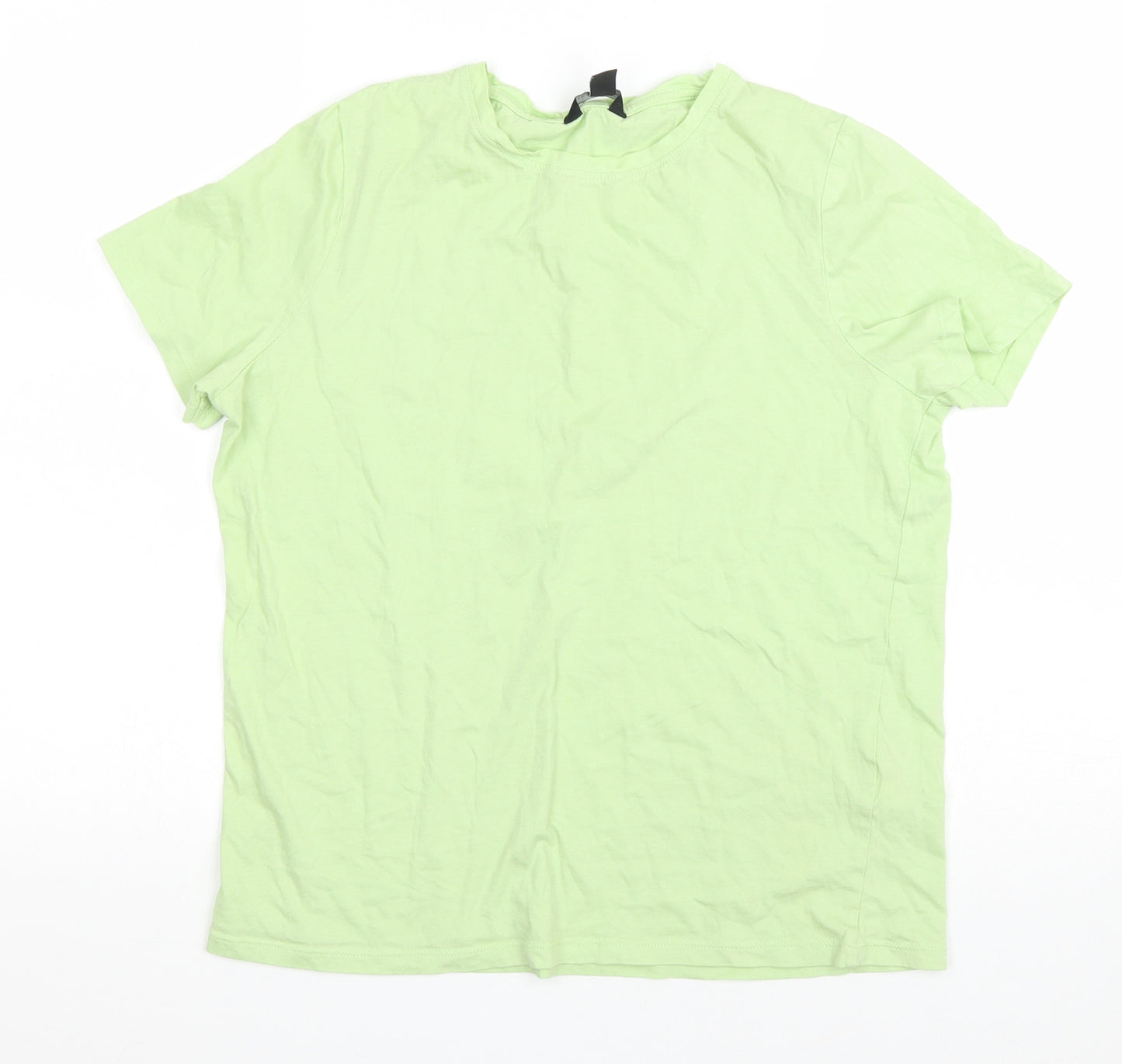 New Look Womens Green Cotton Basic T-Shirt Size 12 Round Neck