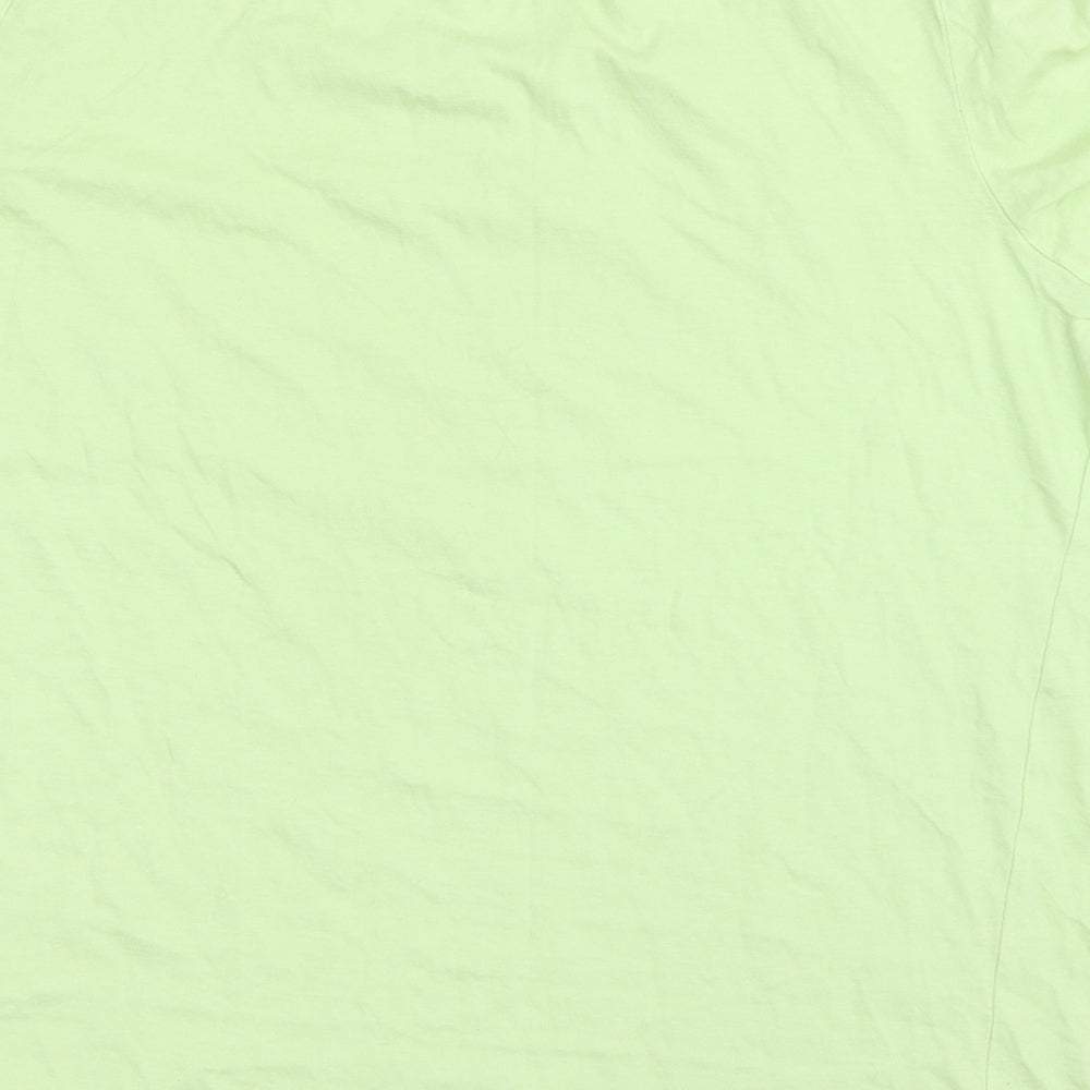 New Look Womens Green Cotton Basic T-Shirt Size 12 Round Neck