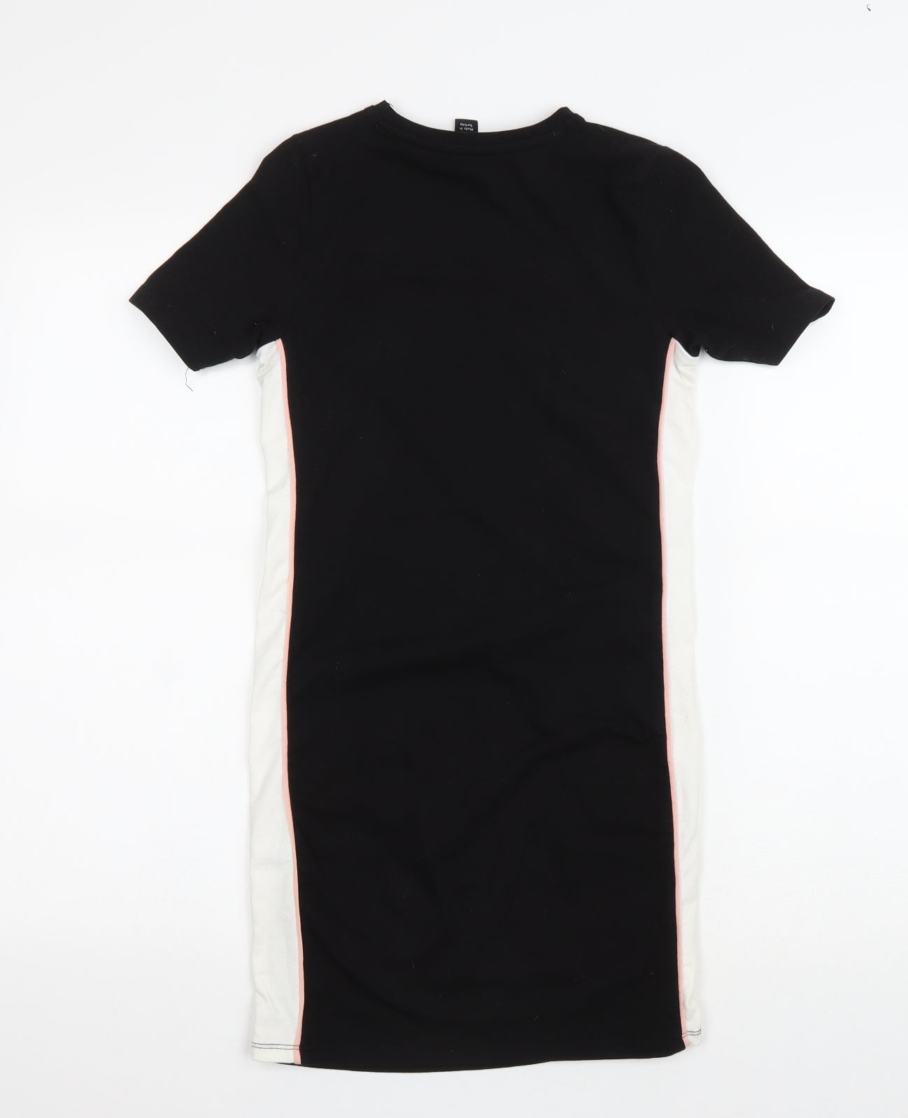 New Look Girls Black Cotton T-Shirt Dress Size 10-11 Years Round Neck Pullover - USA