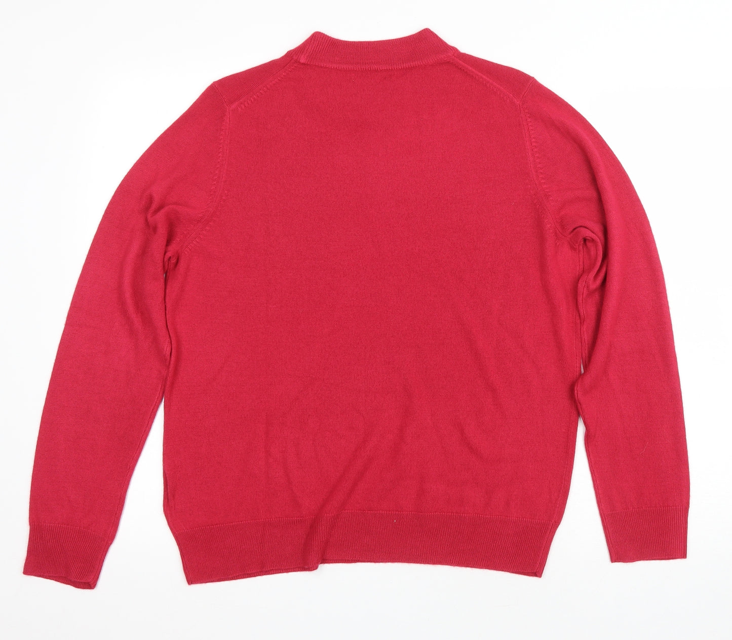 Marks and Spencer Womens Pink Round Neck Acrylic Pullover Jumper Size 14