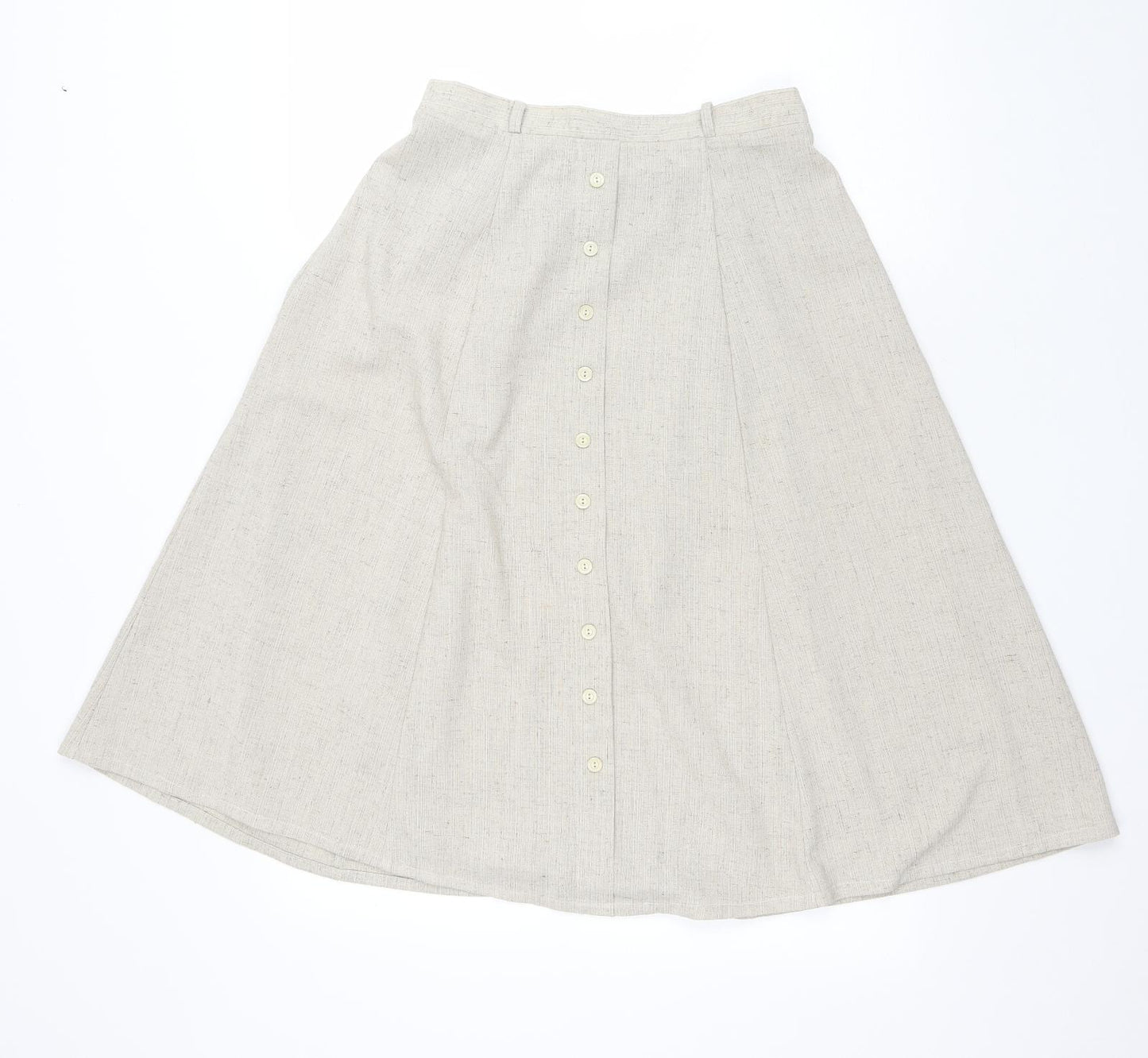 Preworn Womens Beige Polyester Peasant Skirt Size M Drawstring