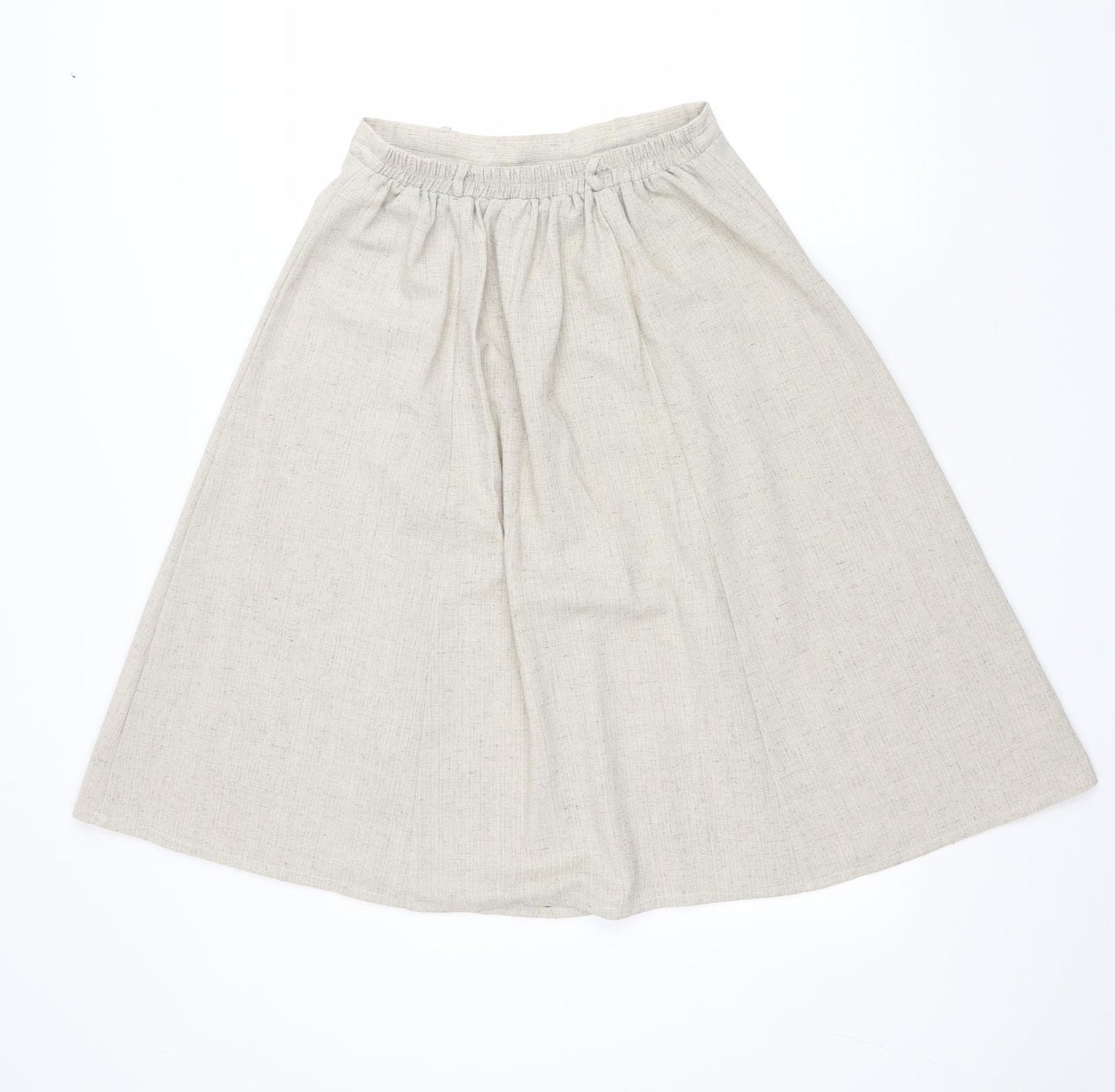Preworn Womens Beige Polyester Peasant Skirt Size M Drawstring