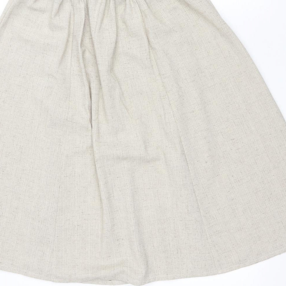 Preworn Womens Beige Polyester Peasant Skirt Size M Drawstring