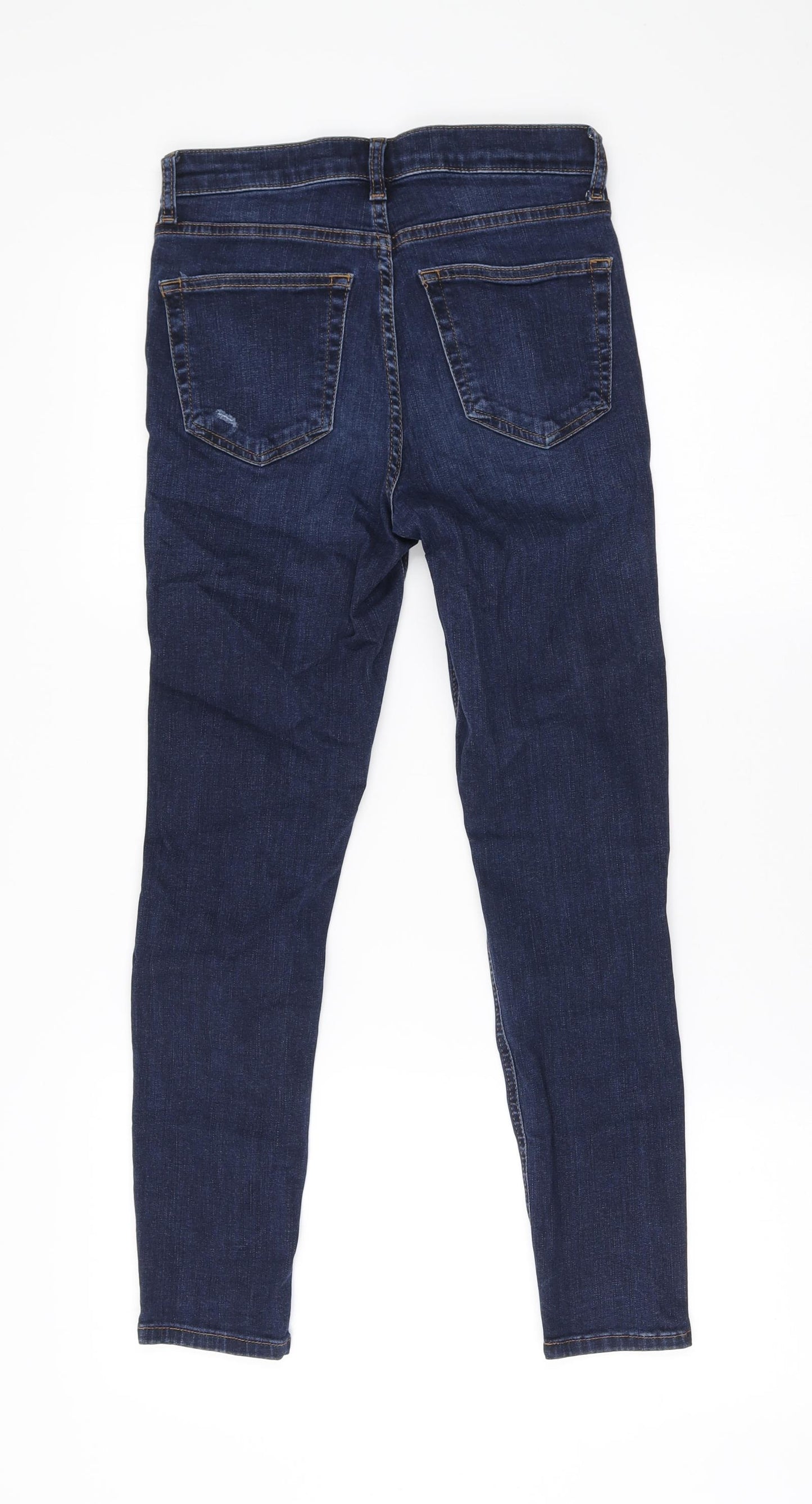 Topshop Womens Blue Polyester Straight Jeans Size 6 L30 in Regular Zip