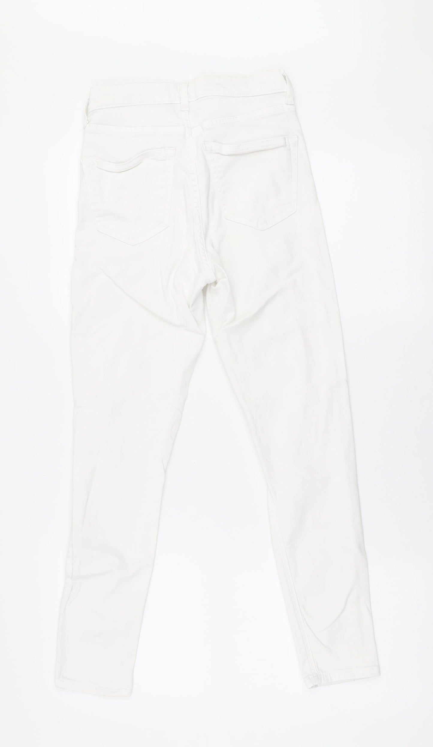Topshop Womens White Polyester Skinny Jeans Size 6 L30 in Regular Zip