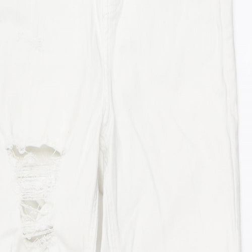 Topshop Womens White Polyester Skinny Jeans Size 6 L30 in Regular Zip