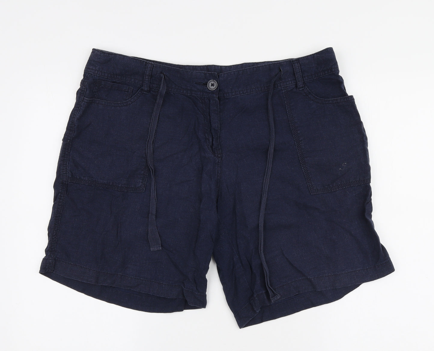 NEXT Womens Blue Polyester Cargo Shorts Size 16 L8.5 in Regular Zip