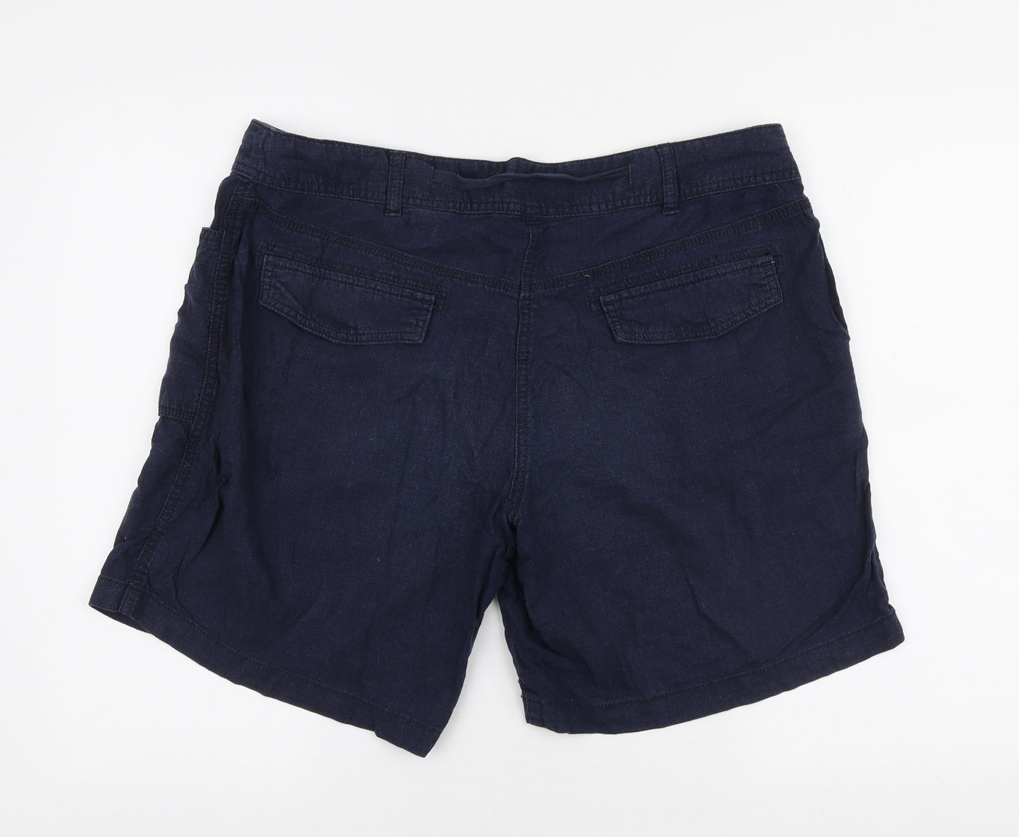 NEXT Womens Blue Polyester Cargo Shorts Size 16 L8.5 in Regular Zip