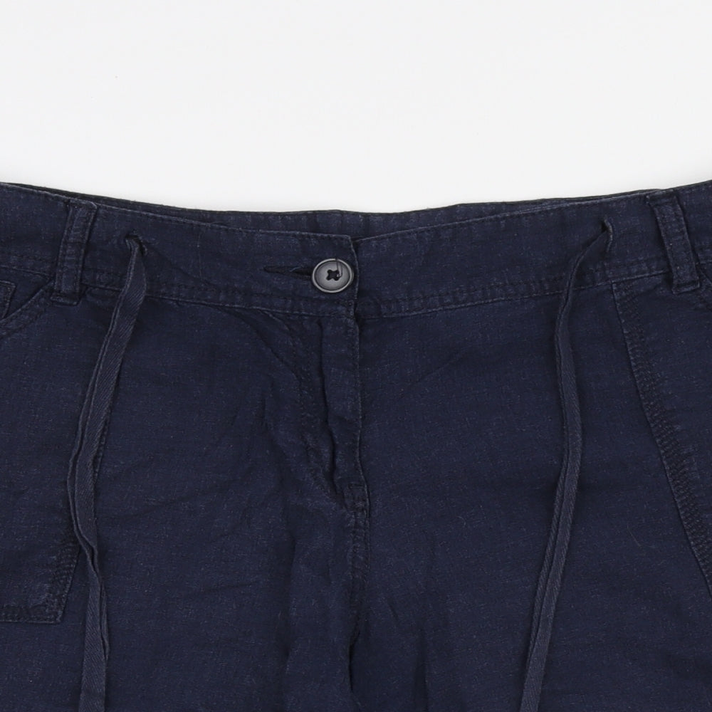 NEXT Womens Blue Polyester Cargo Shorts Size 16 L8.5 in Regular Zip