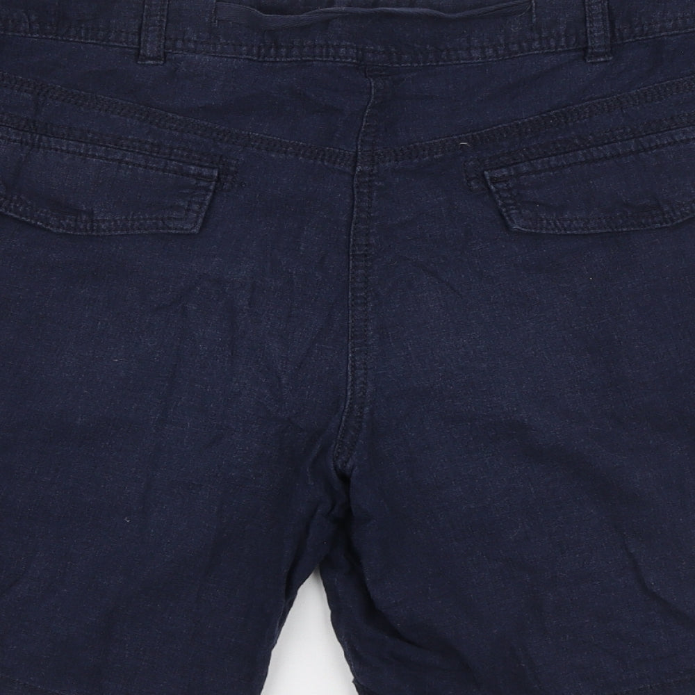 NEXT Womens Blue Polyester Cargo Shorts Size 16 L8.5 in Regular Zip