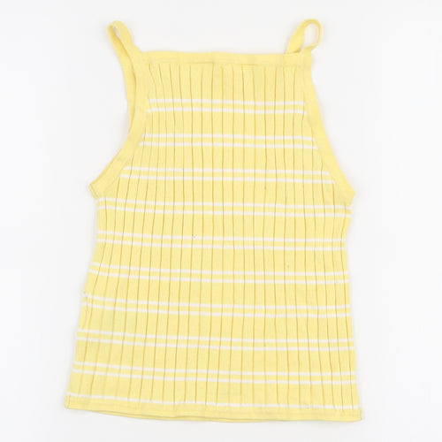 H&M Girls Yellow Striped Camisole Tank Size 10-11 Years Square Neck