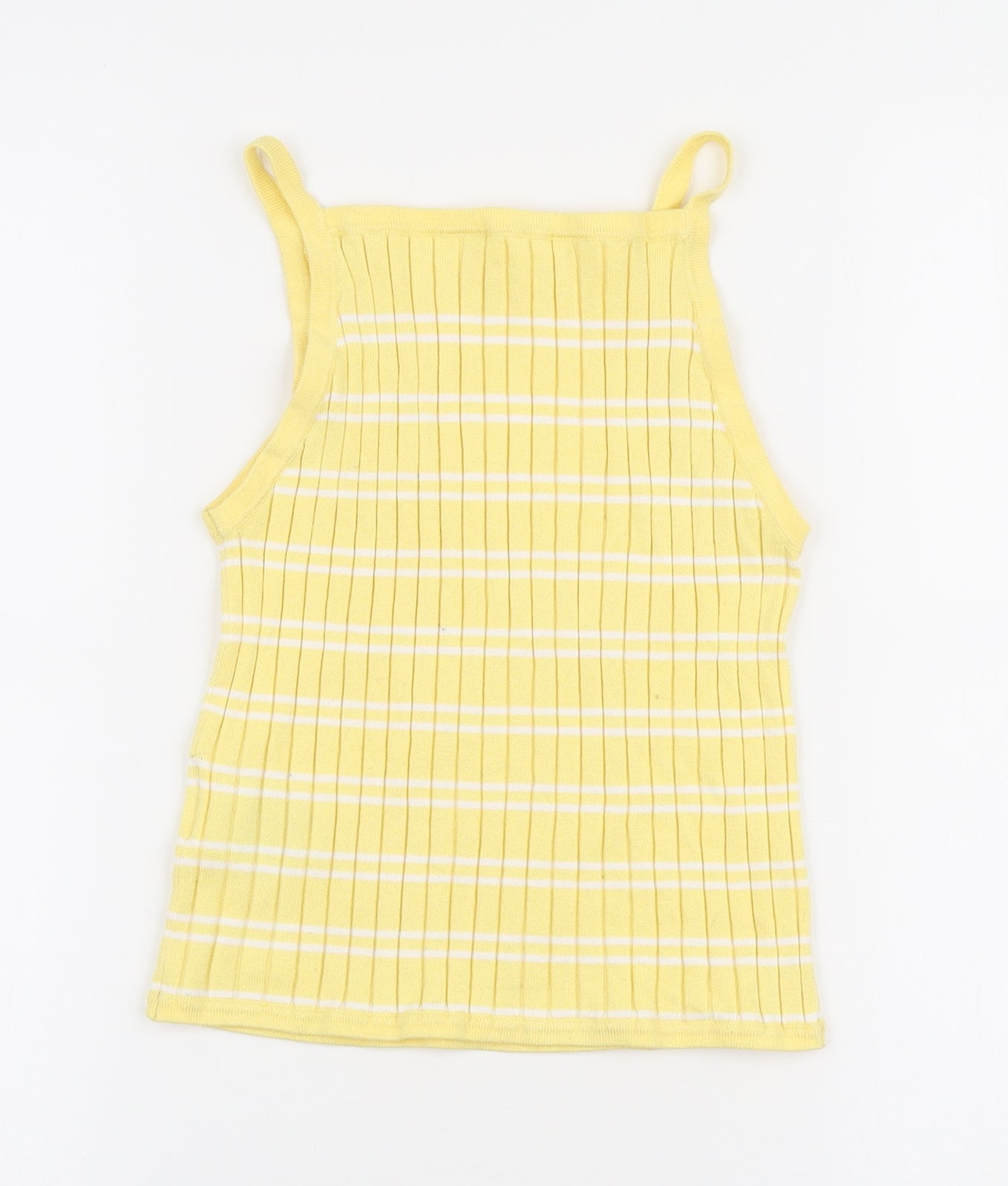 H&M Girls Yellow Striped Camisole Tank Size 10-11 Years Square Neck