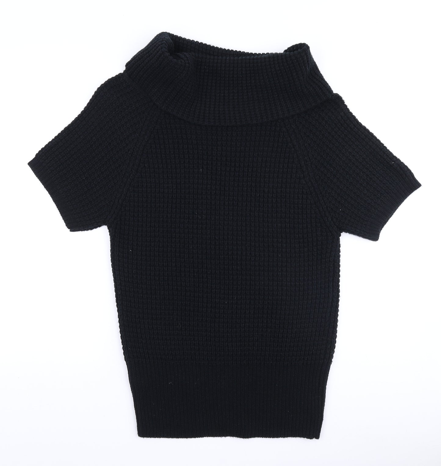 ESMARA Womens Black Polyester Basic T-Shirt Size M Roll Neck