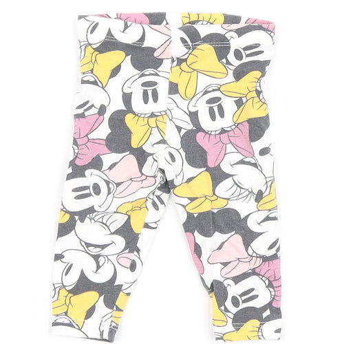 Primark Girls Multicoloured Geometric Cotton Jogger Leggings Size 3-6 Months - Minnie Mouse