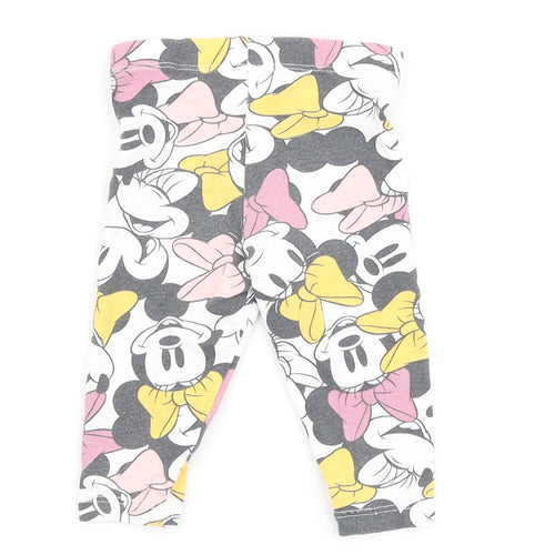 Primark Girls Multicoloured Geometric Cotton Jogger Leggings Size 3-6 Months - Minnie Mouse