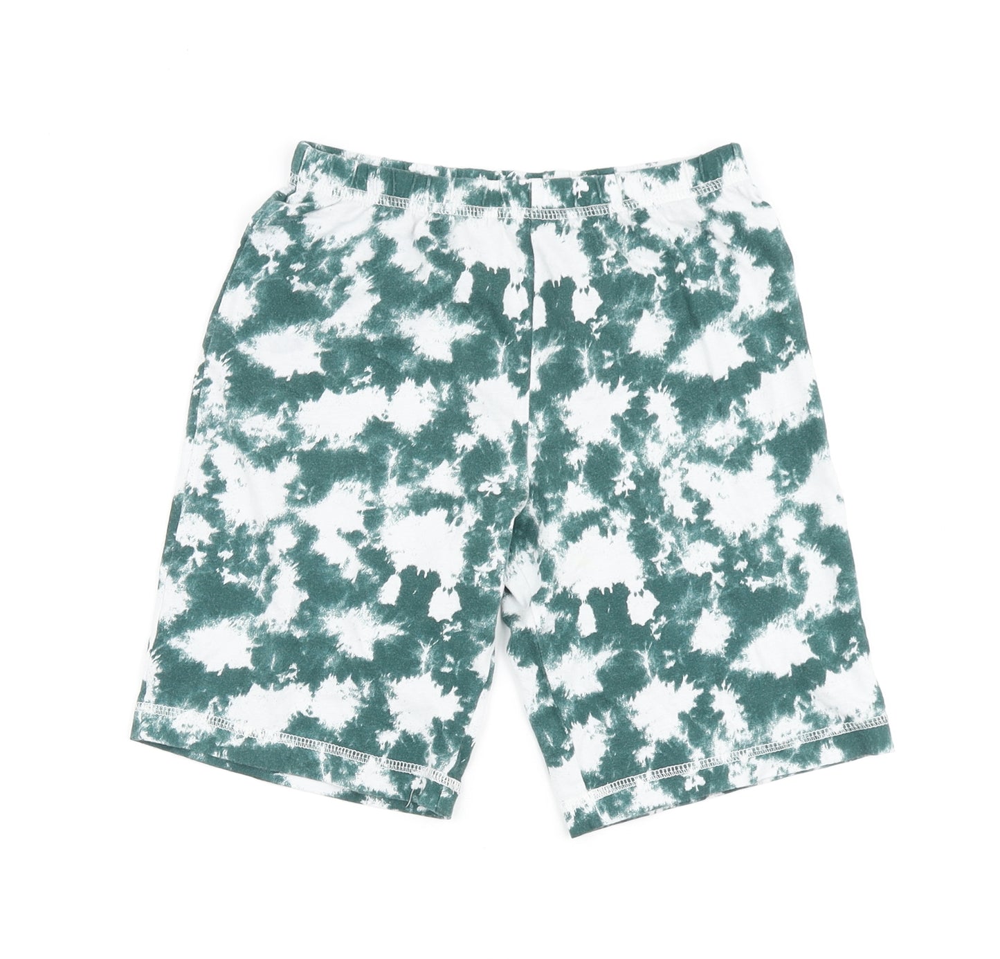 George Girls Green Cotton Compression Shorts Size 7-8 Years Regular - Tie dye