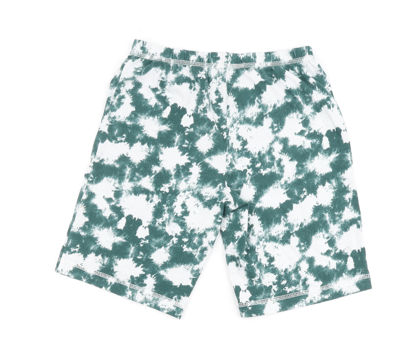 George Girls Green Cotton Compression Shorts Size 7-8 Years Regular - Tie dye