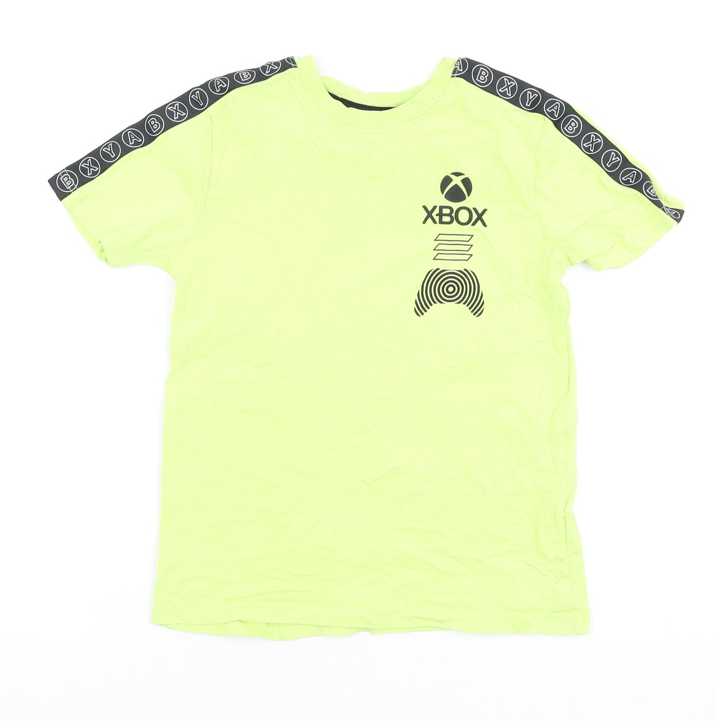 Primark Boys Green Cotton Basic Polo Size 8-9 Years Round Neck - Xbox