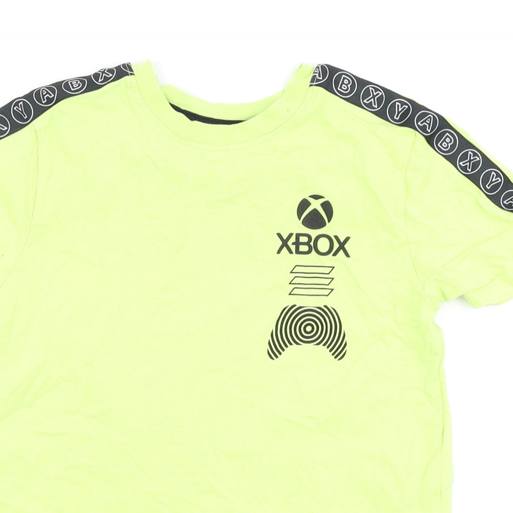 Primark Boys Green Cotton Basic Polo Size 8-9 Years Round Neck - Xbox