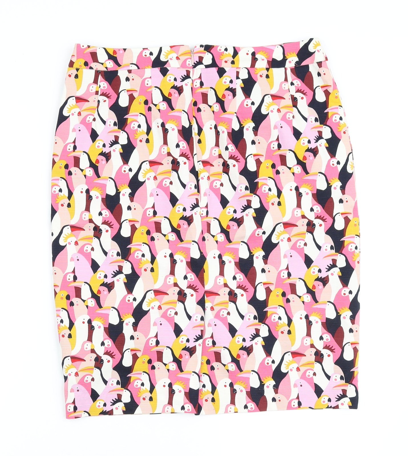 Boden Womens Pink Geometric Polyester Straight & Pencil Skirt Size 12 Zip - Parrot print