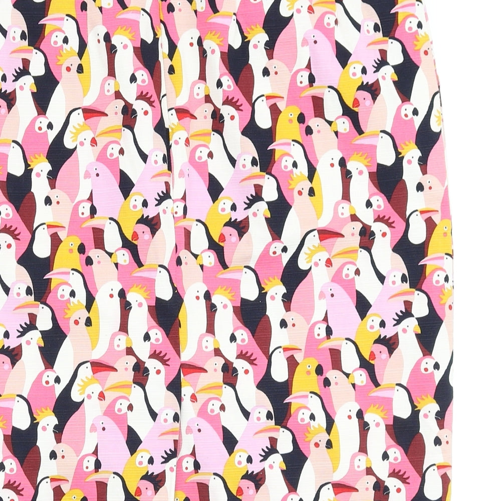 Boden Womens Pink Geometric Polyester Straight & Pencil Skirt Size 12 Zip - Parrot print