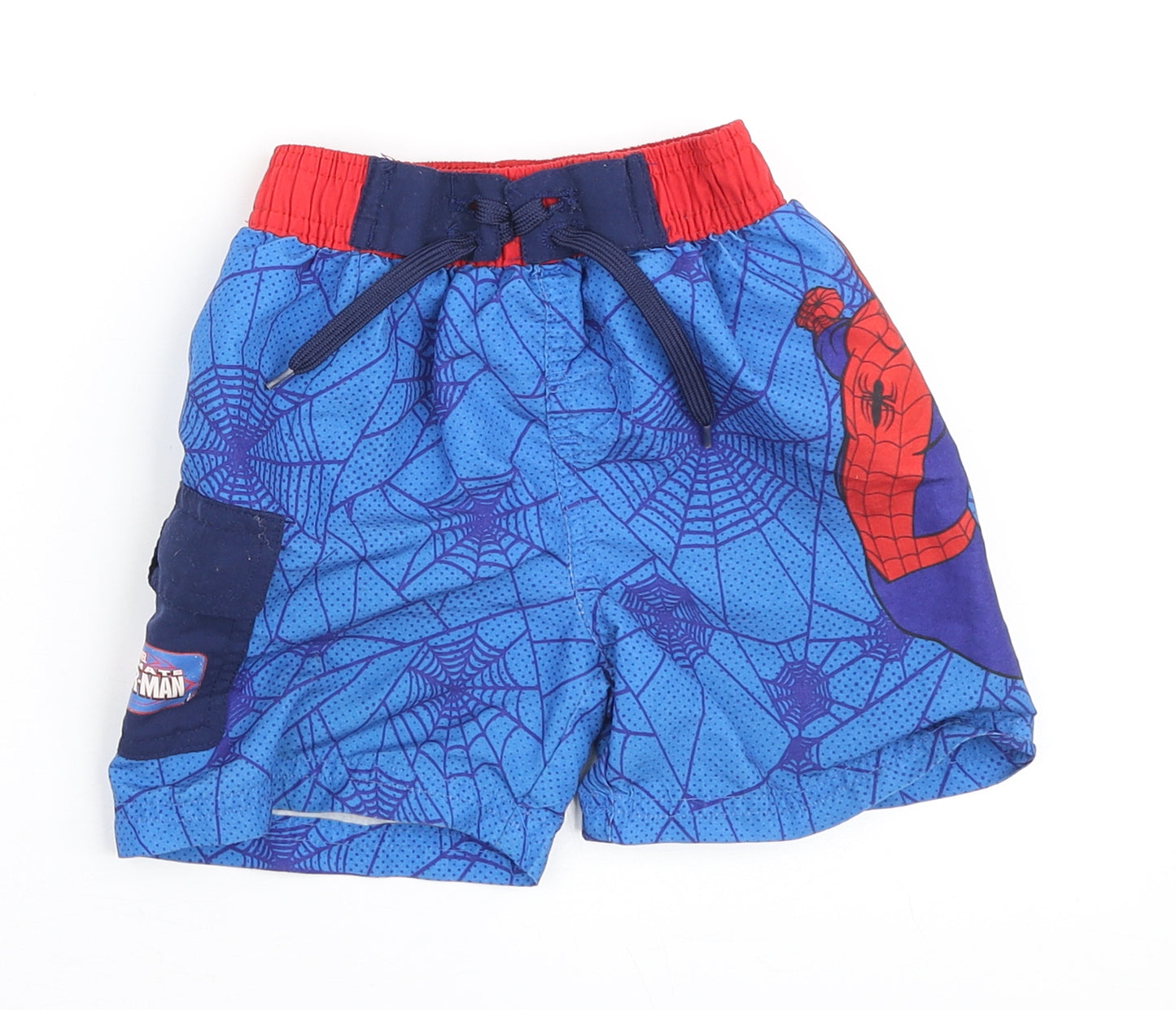 Rebel Boys Blue Polyester Cargo Shorts Size 3-4 Years Regular Tie - Swimming Shorts. Spiderman