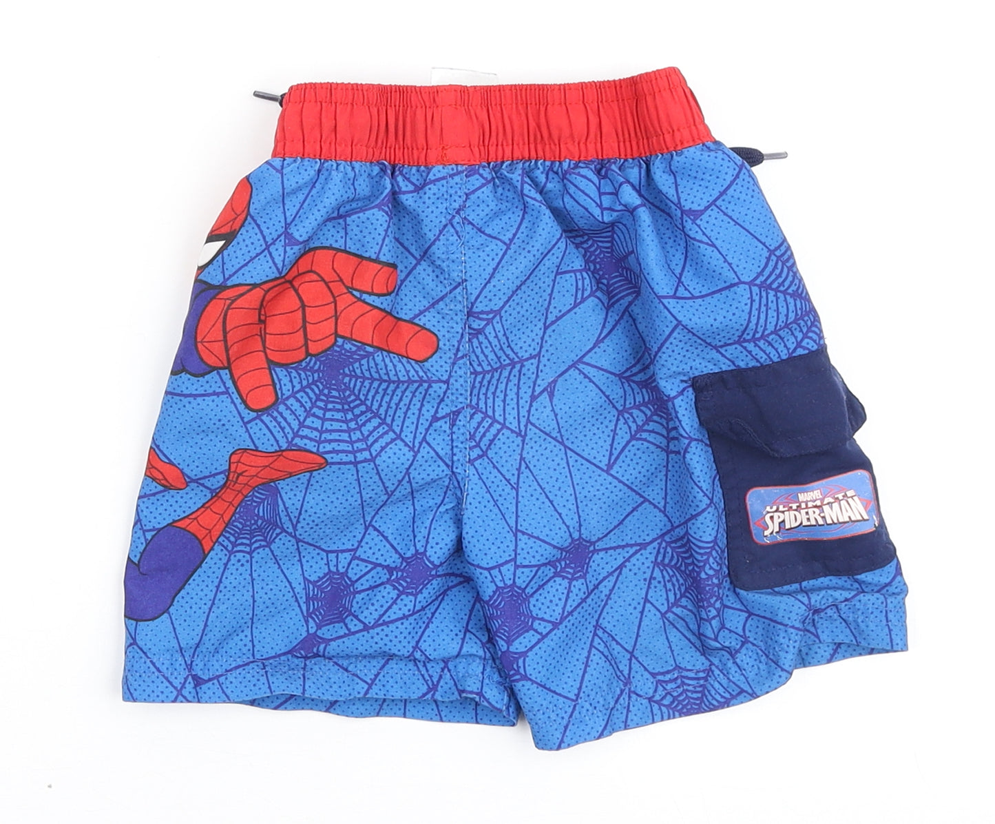 Rebel Boys Blue Polyester Cargo Shorts Size 3-4 Years Regular Tie - Swimming Shorts. Spiderman