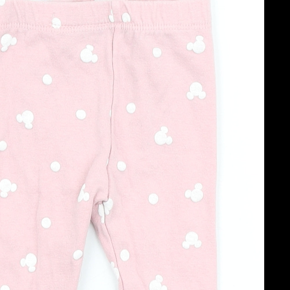 Disney Baby Girls Pink Polyester Jogger Leggings Size 6-9 Months - Mini mouse