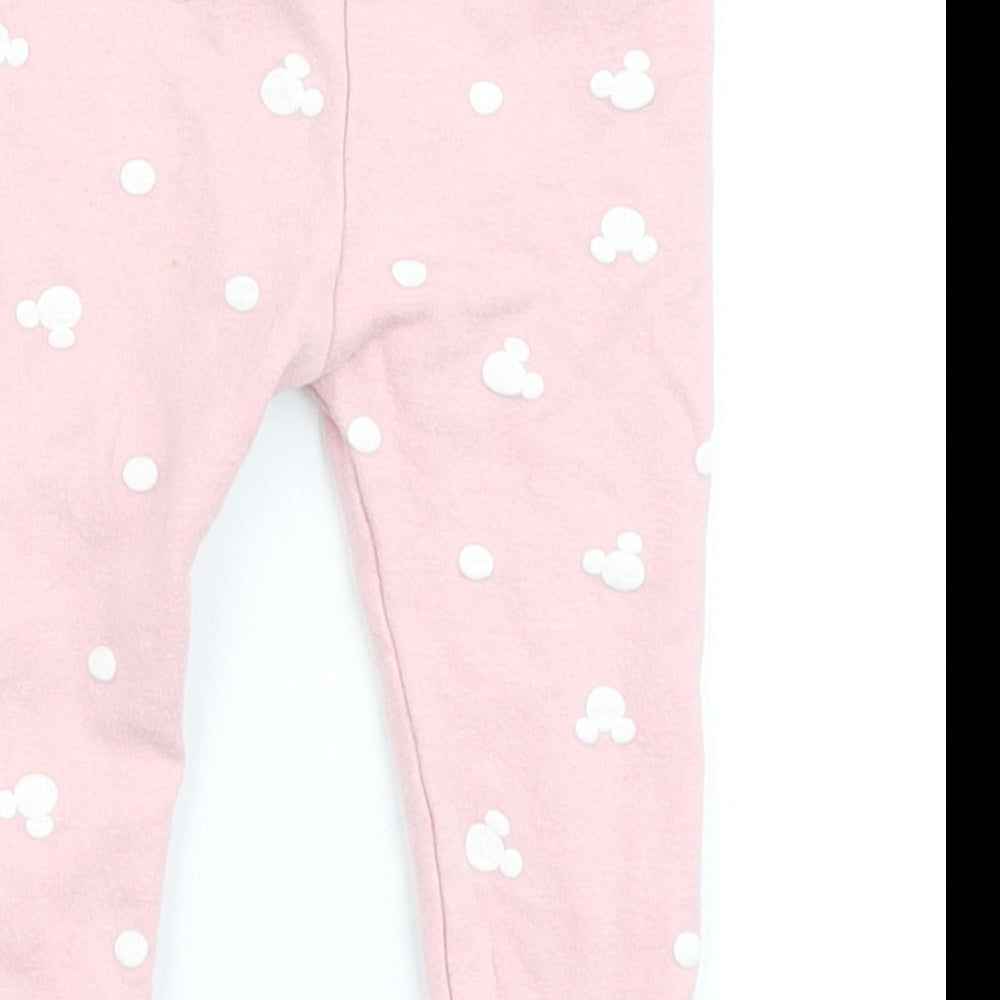 Disney Baby Girls Pink Polyester Jogger Leggings Size 6-9 Months - Mini mouse
