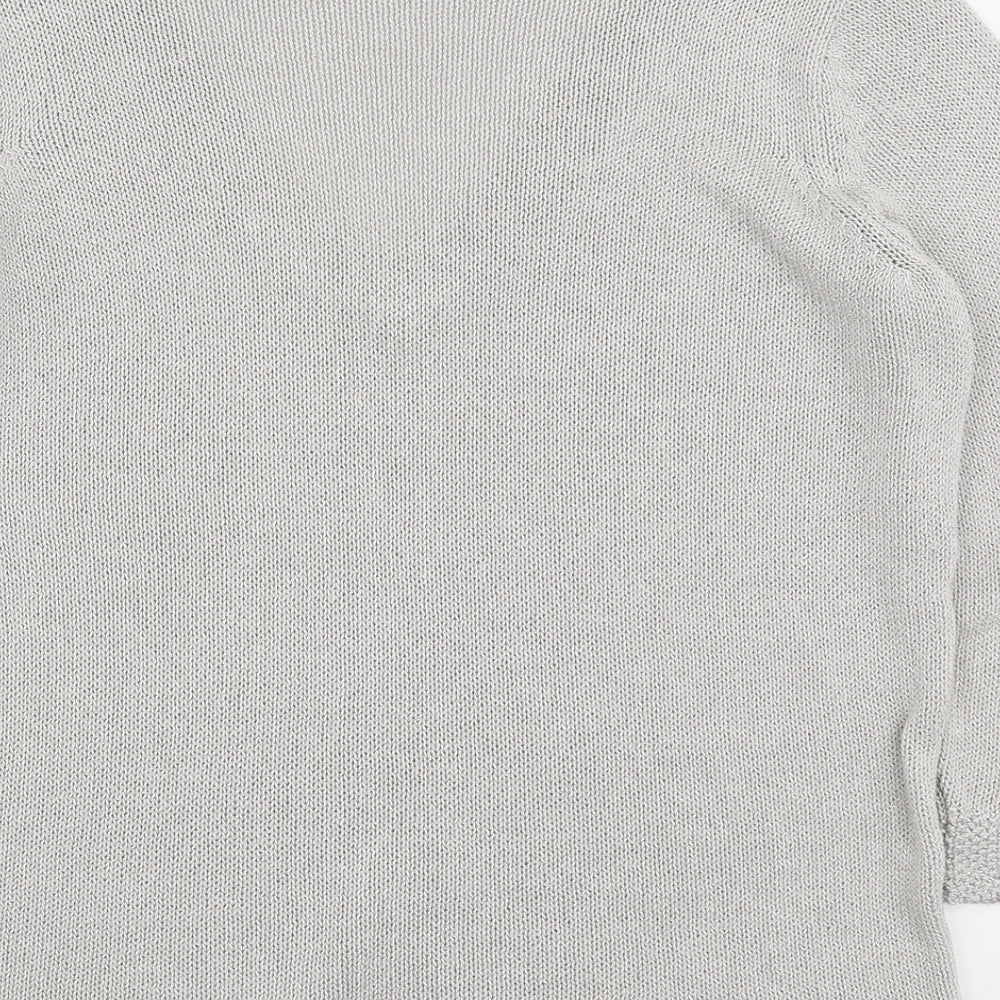 Marks and Spencer Womens Grey V-Neck Acrylic Pullover Jumper Size 12