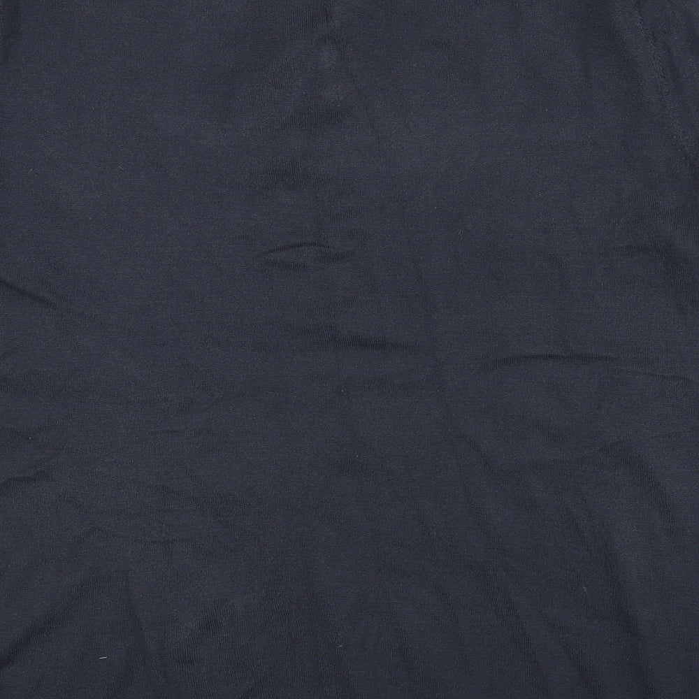 River Island Mens Multicoloured Geometric Polyester Polo Size L Collared Zip