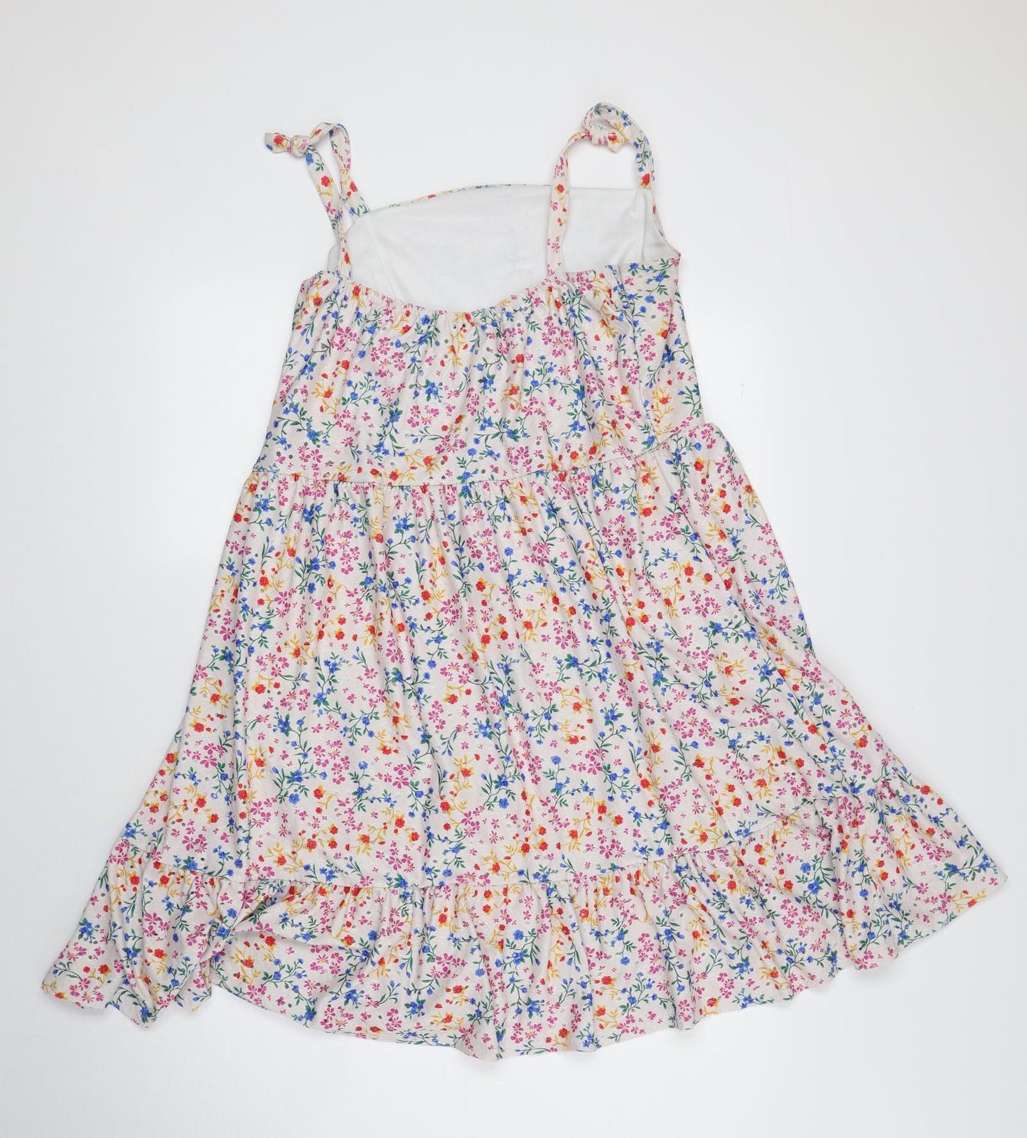 Boohoo Womens Multicoloured Floral Polyester Fit & Flare Size 18 Square Neck Pullover