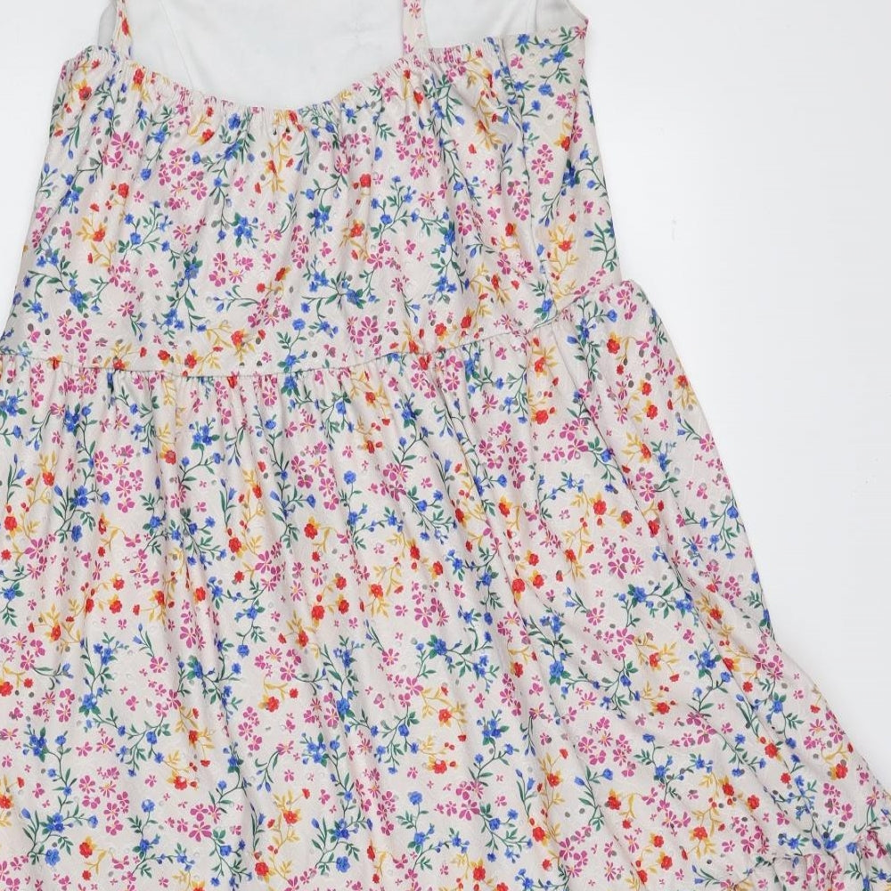 Boohoo Womens Multicoloured Floral Polyester Fit & Flare Size 18 Square Neck Pullover