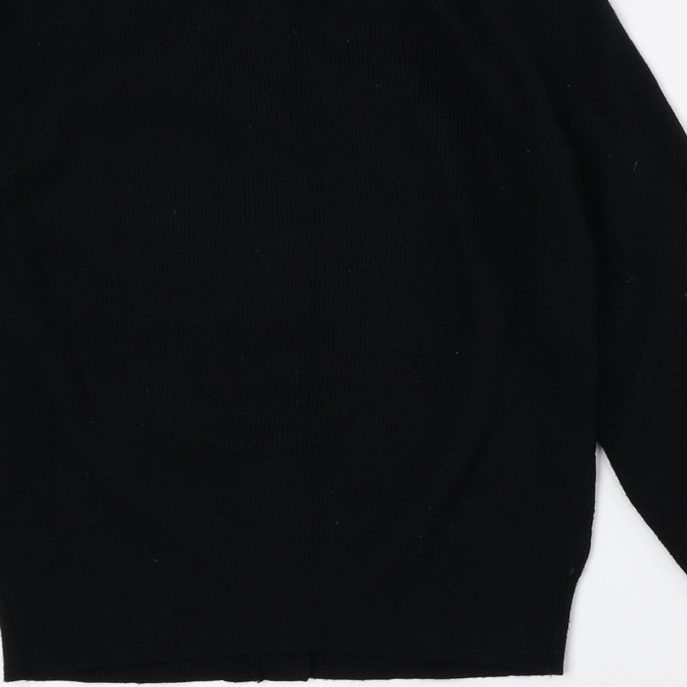 Marks and Spencer Womens Black Crew Neck Viscose Cardigan Jumper Size 10