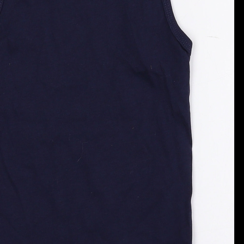George Boys Blue 100% Cotton Basic Tank Size 3-4 Years Crew Neck Pullover